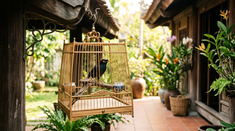 Thiết lập không gian sống và tiêu chuẩn lồng nuôi chim sáo